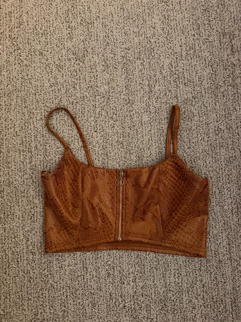 Brown/Orange Snake Pattern cropped tank